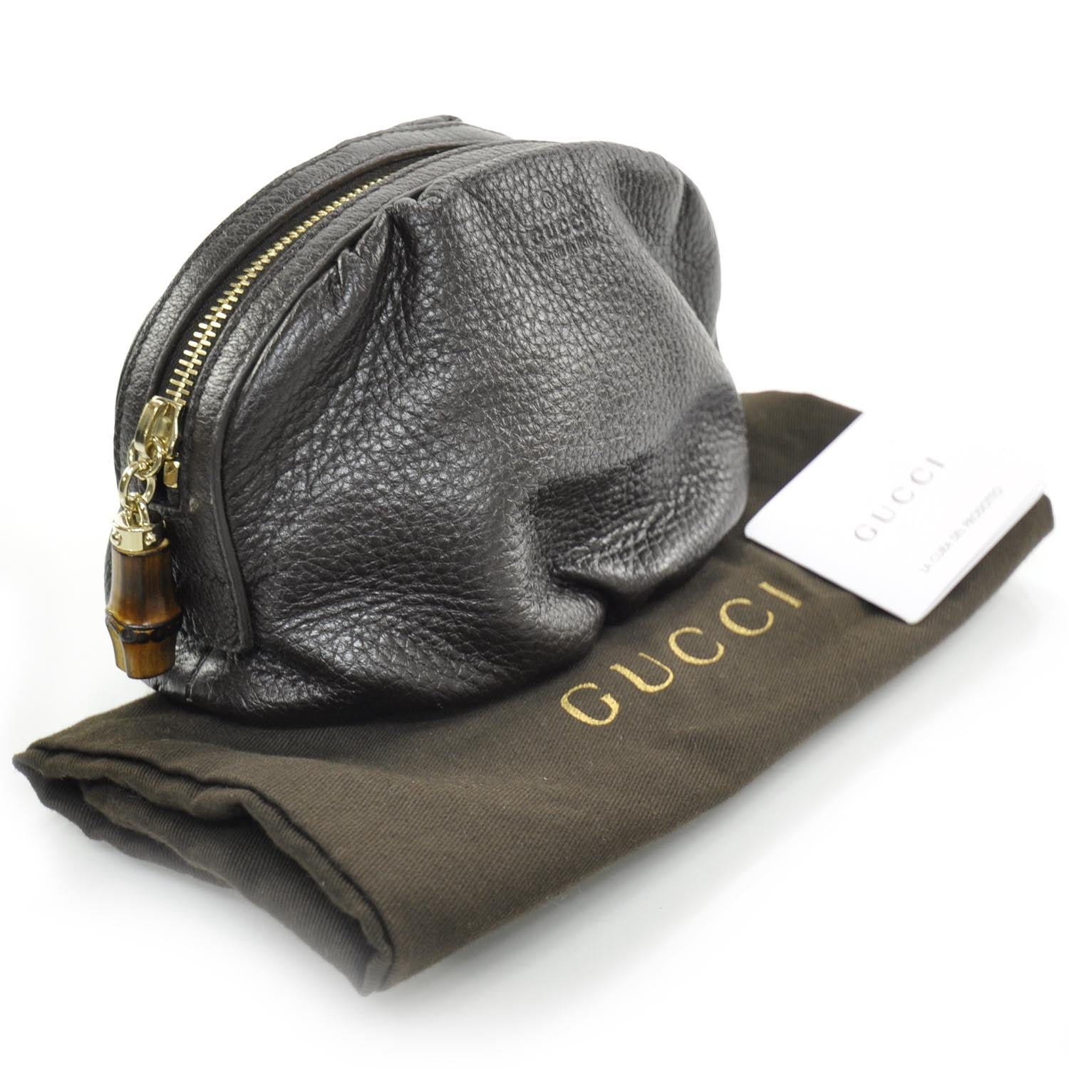 Gucci Leather Bamboo Cosmetic Case Black 3 of 7
