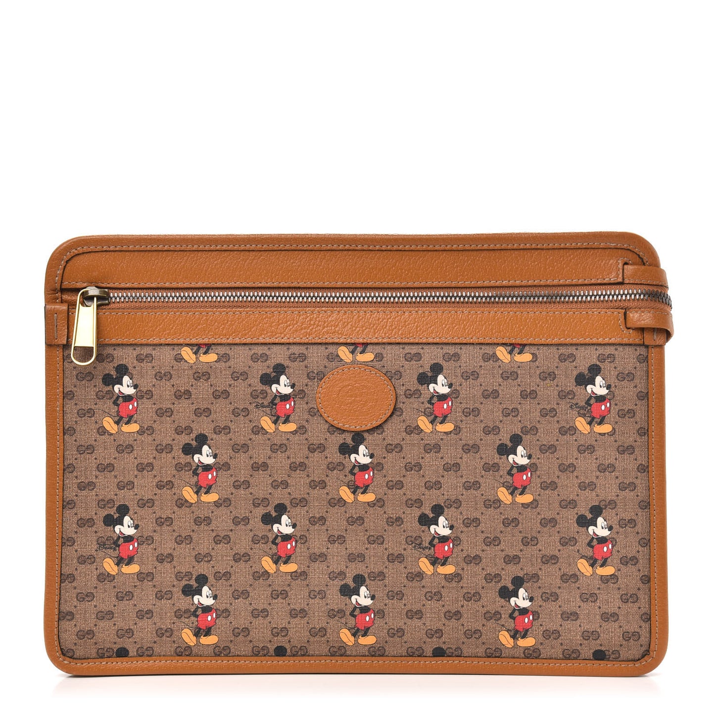 X DISNEY Mini Vintage GG Supreme Monogram Mickey Mouse Documents Holder Beige Vintage Sun Oil
