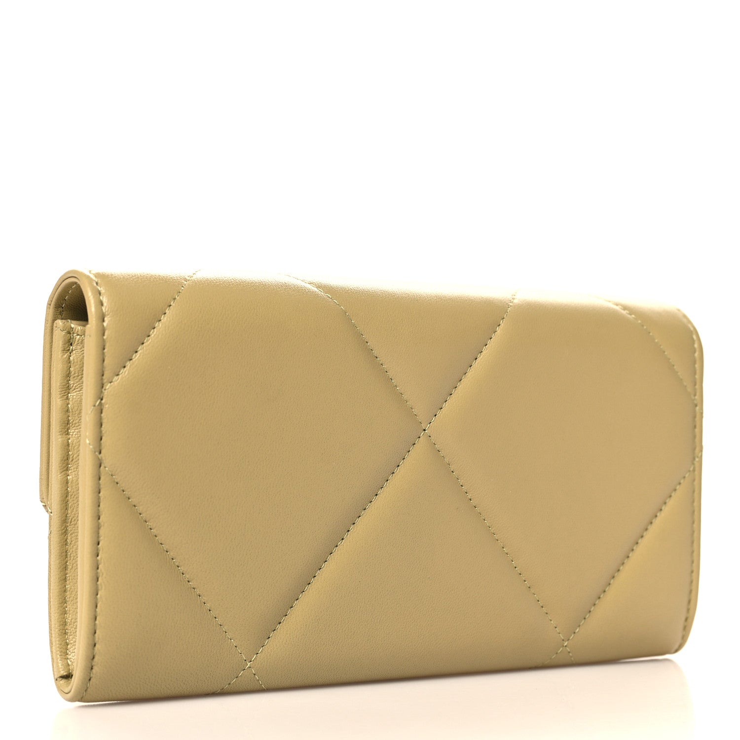 Chanel Lambskin Quilted Chanel 19 Flap Wallet Light Green 3 of 8