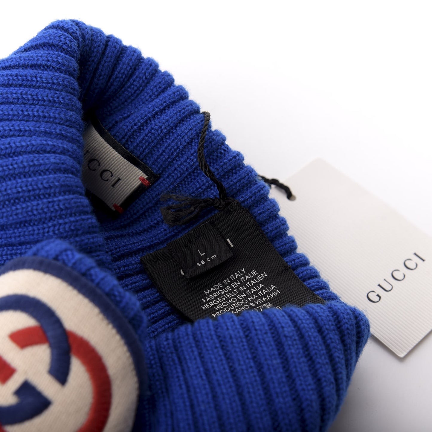 Wool Interlocking G Patch Visor L Blue