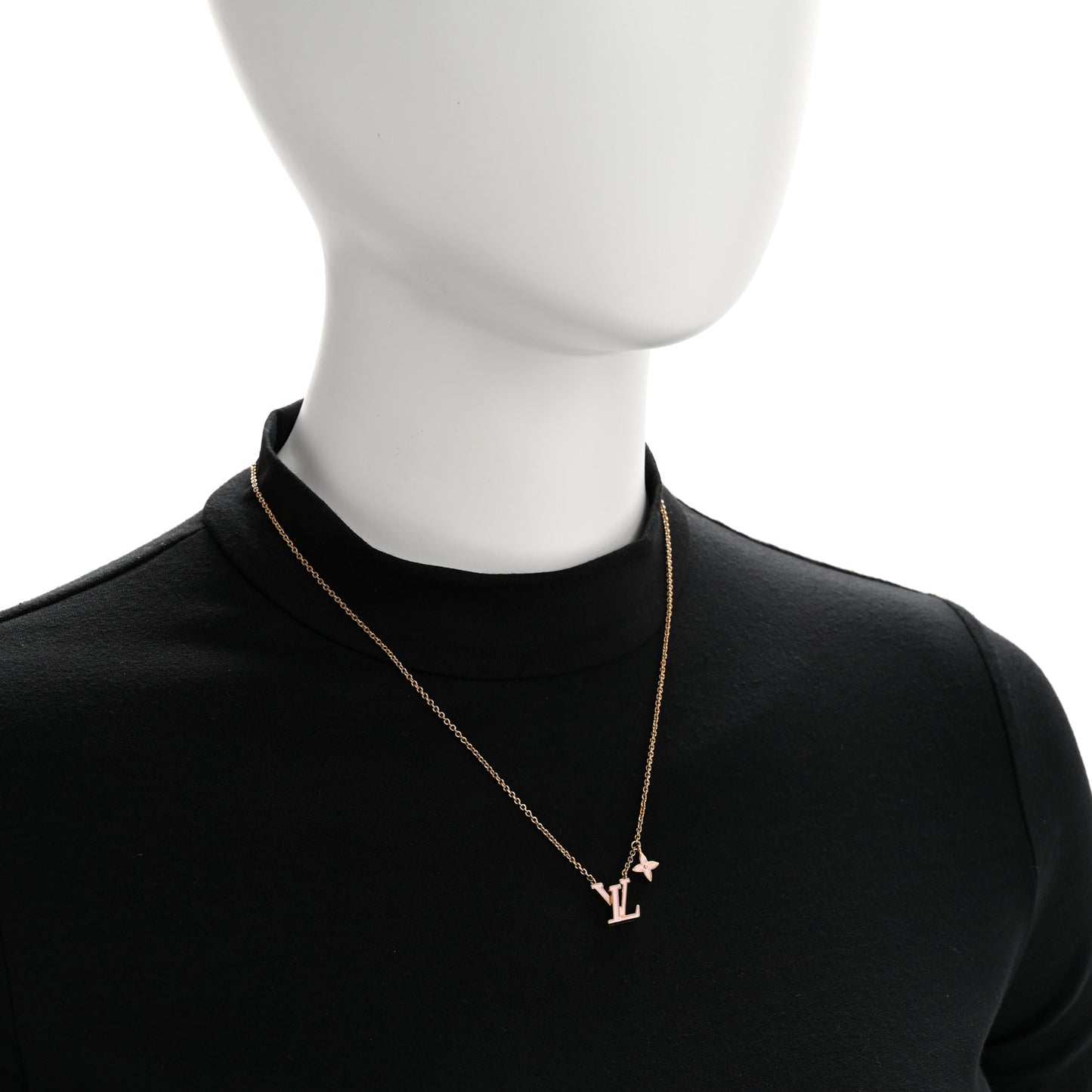 Enamel LV Iconic Necklace Gold Pink