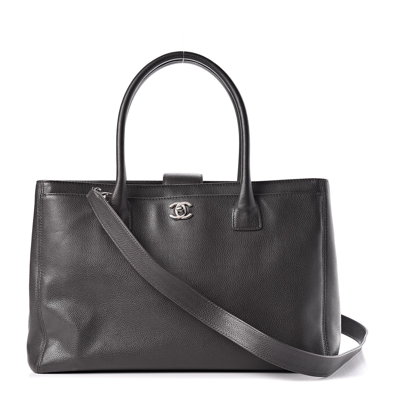 Chanel Calfskin Cerf Executive Shopper Tote Dark Grey 1 of 17