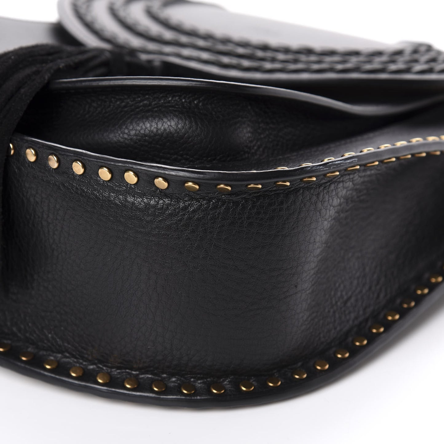 Suede Braided Small Hudson Shoulder Bag Black