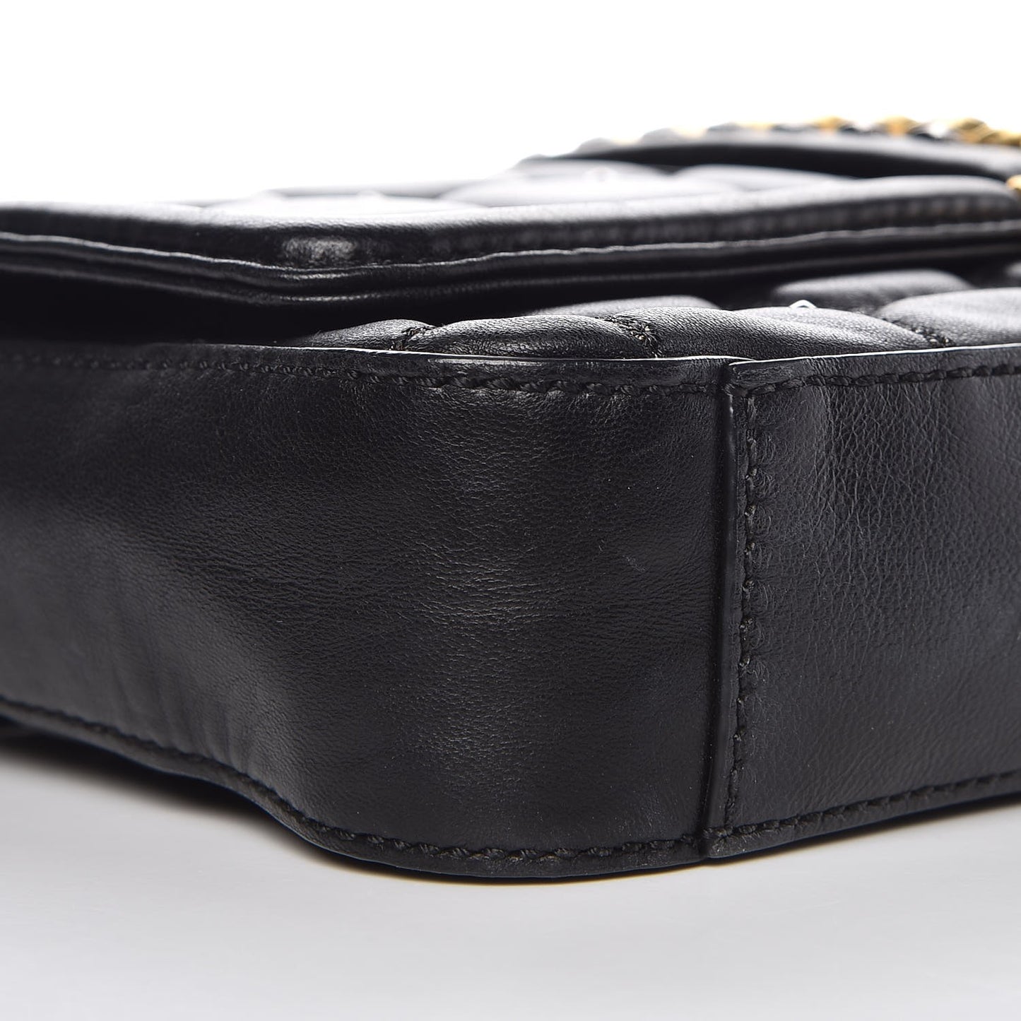 Lambskin Quilted Embellished Flap Black