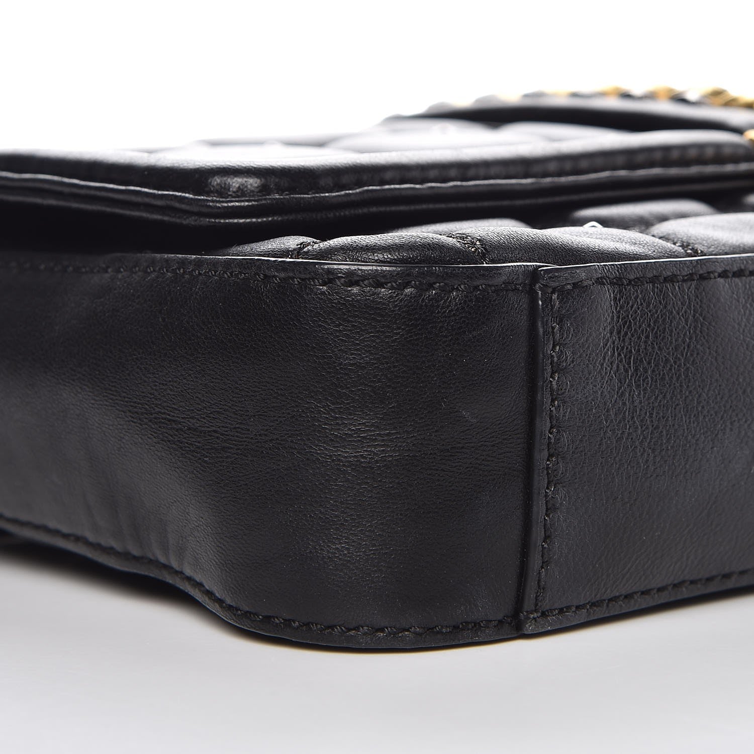 MCM Lambskin Quilted Embellished Flap Black 9 of 11