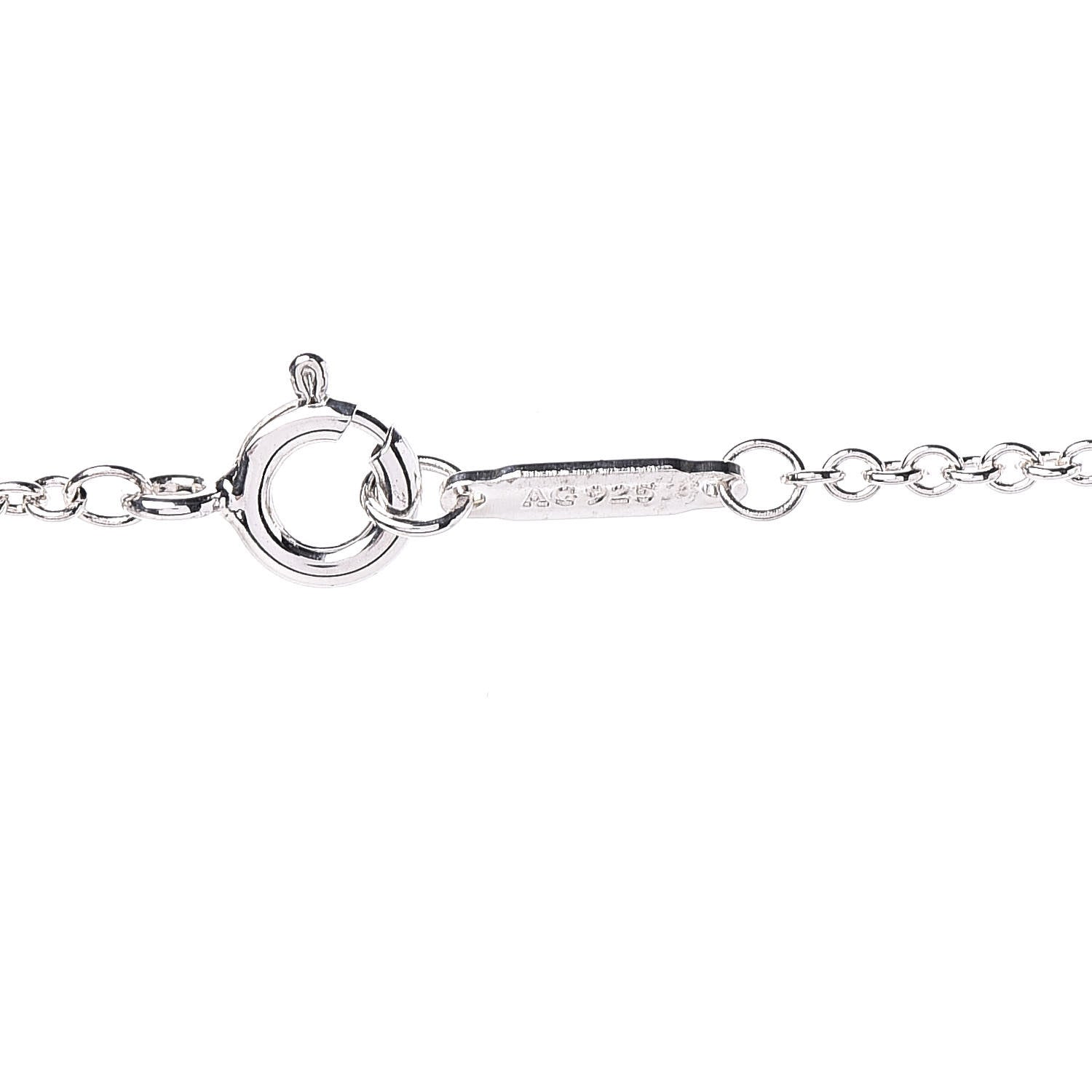 Tiffany Sterling Silver Diamond Large Daisy Key Pendant Necklace 7 of 7