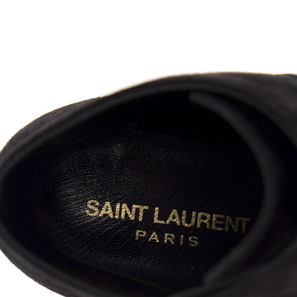 Saint Laurent Suede Kiki Lace-Up Ankle Boot 38.5 Black 7 of 10