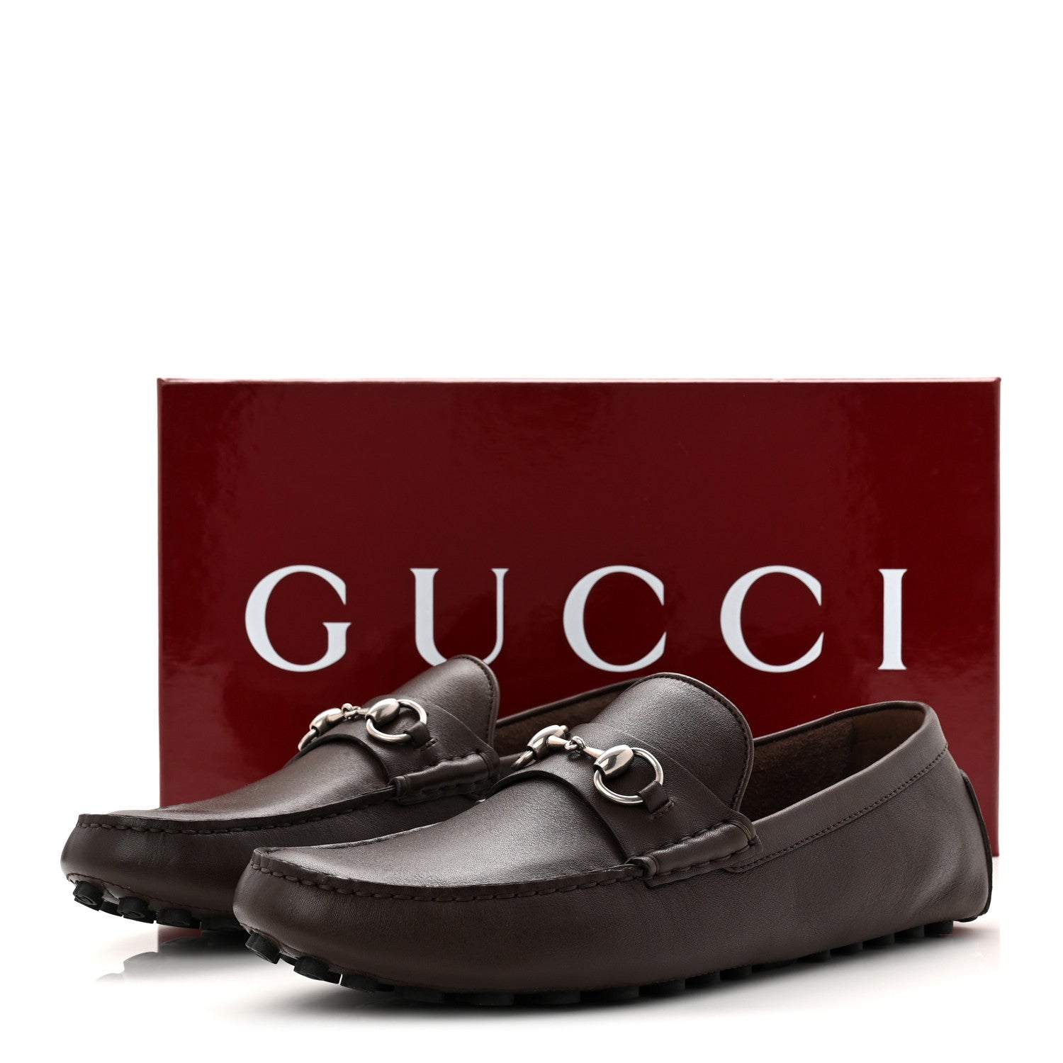 Gucci Soft Clove Calfskin Mens Horsebit Driver Loafers 9 Cocoa 8 of 8