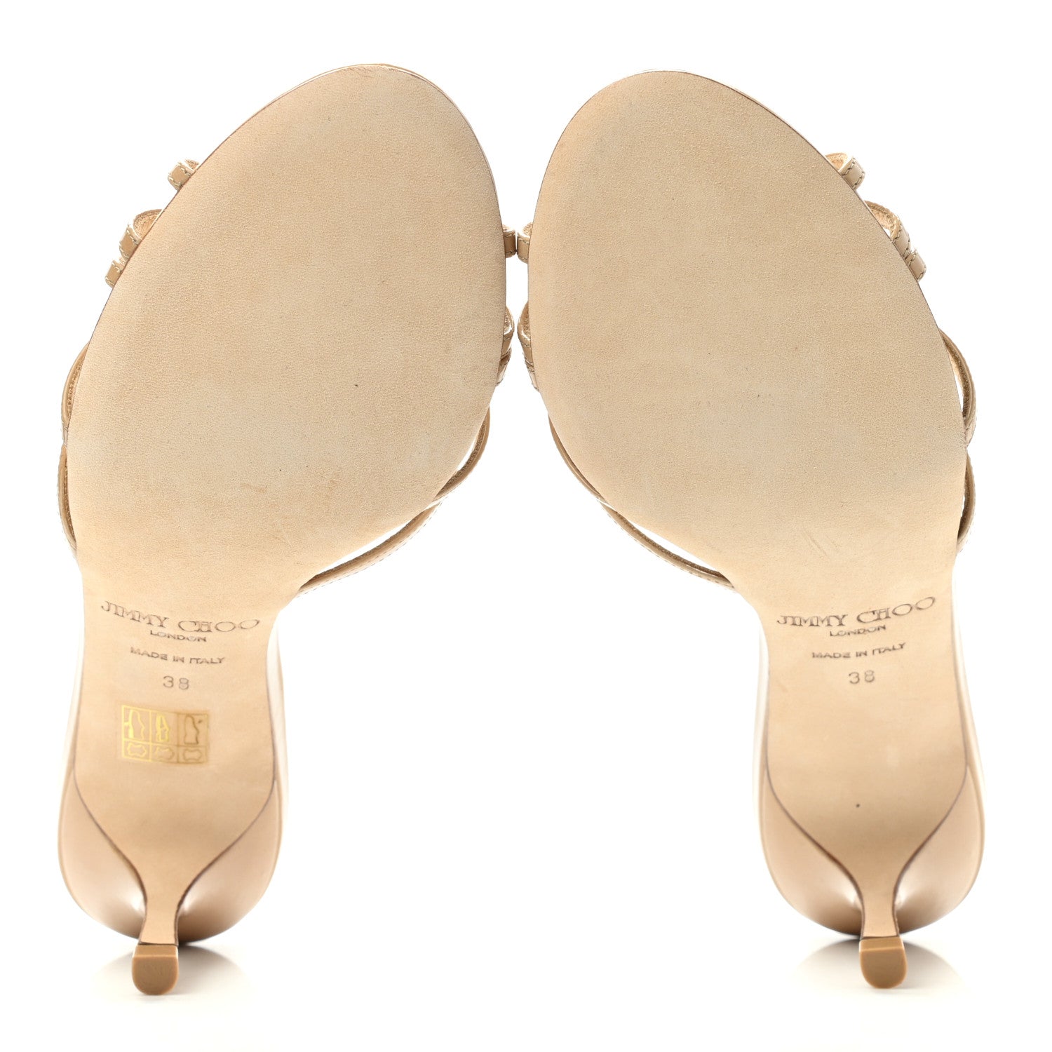 Jimmy Choo Patent Sandals 38 Beige 1101792 – FASHIONPHILE