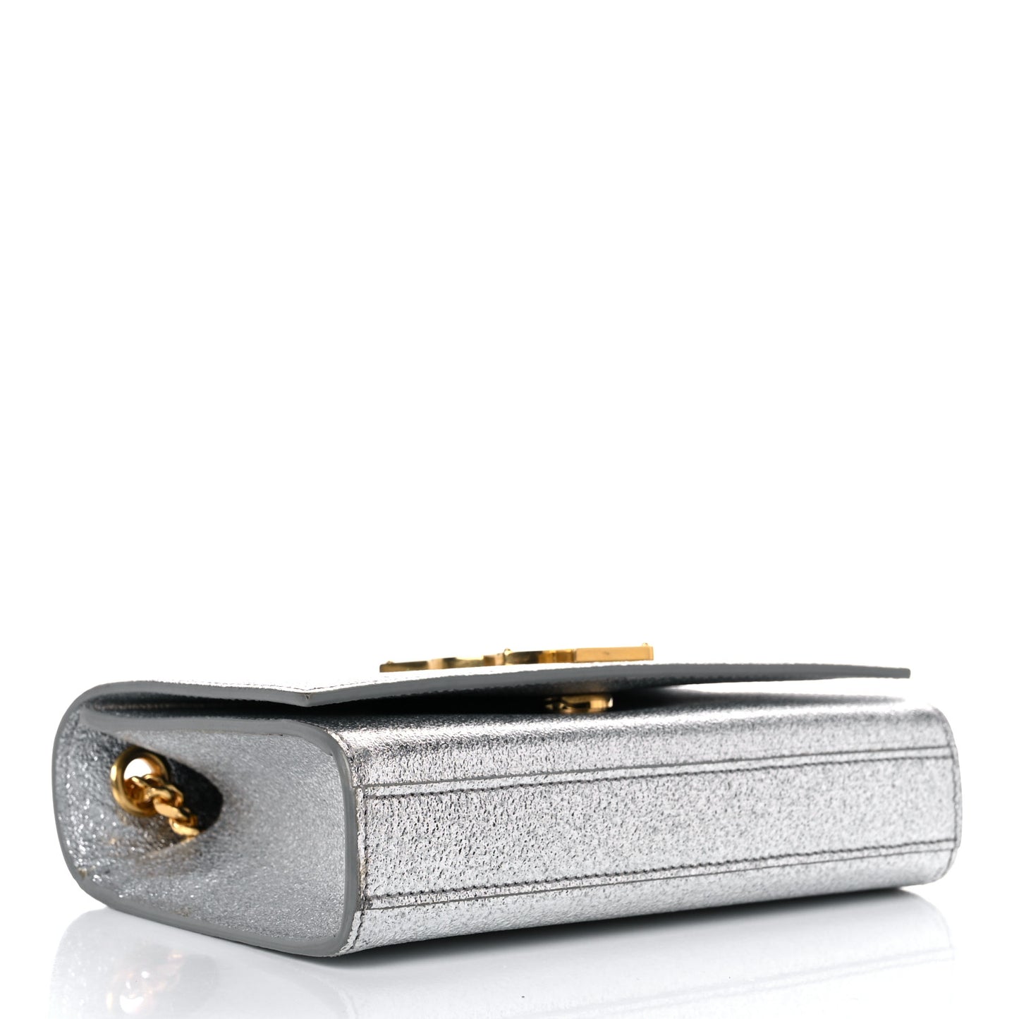 Metallic Calfskin Small Classic Monogram Kate Satchel Platine