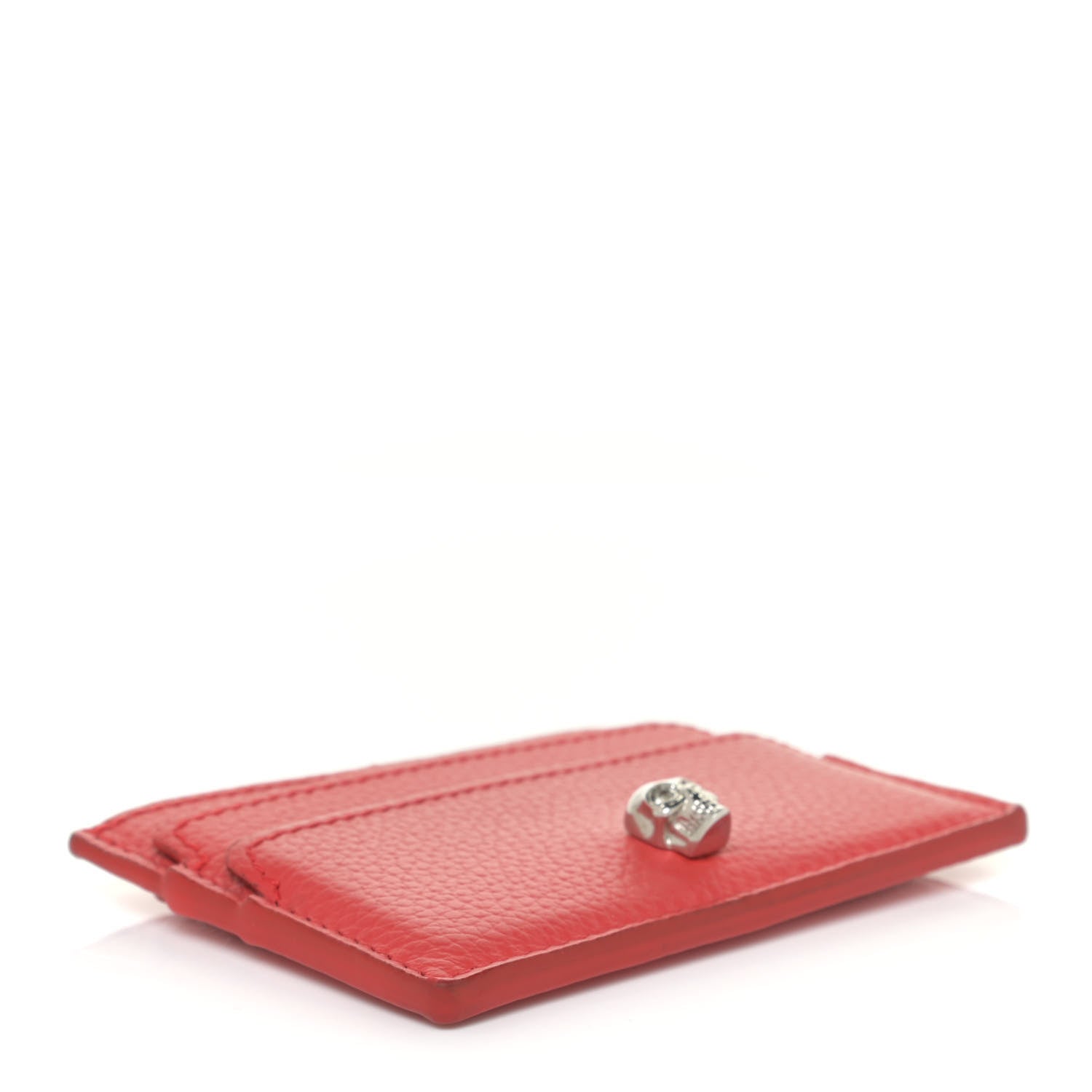 Alexander McQueen Calfskin Skull Card Holder Scarlet Red 3 of 10