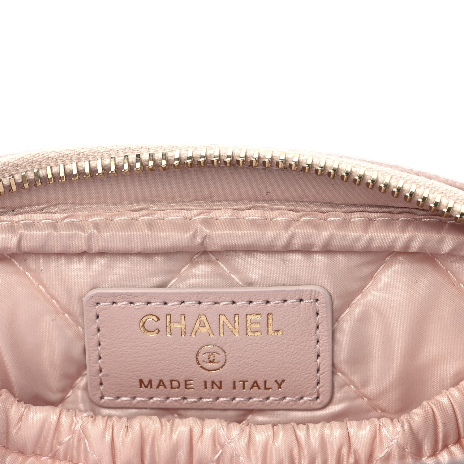 Chanel Caviar Quilted Small Curvy Pouch Cosmetic Case Light Pink 6 of 9