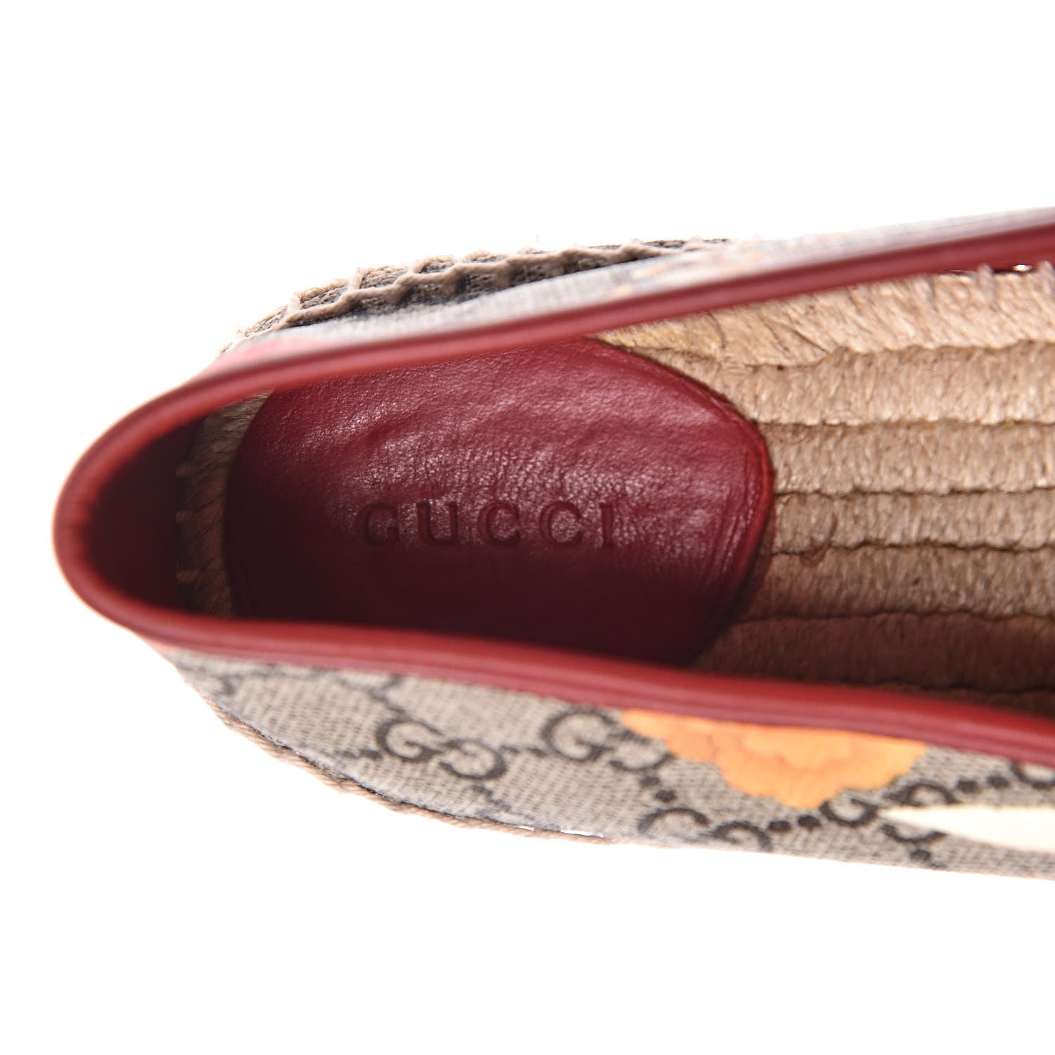 Gucci GG Supreme Monogram Tian Womens Espadrilles 38.5 Beige Multicolor Red 7 of 13