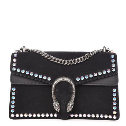 Gucci Suede Crystal Small Dionysus Shoulder Bag Black 1 of 10