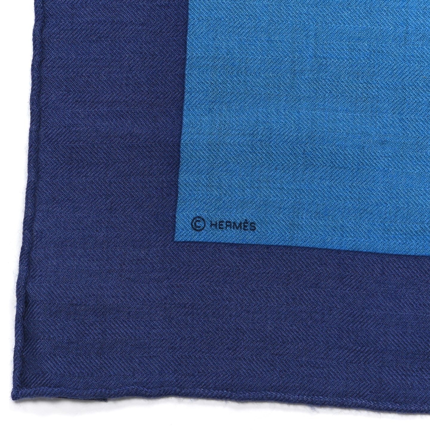 Cashmere Silk Chevaux Au Pre Shawl 140 Cobalt Naturel Vert