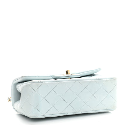 Chanel Lambskin Quilted Mini Top Handle Rectangular Flap Light Blue 4 of 13
