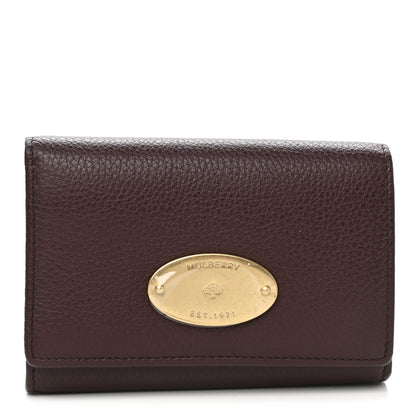 Mulberry Small Classic Grain Medium Plaque French Purse Wallet Oxblood 1 of 8