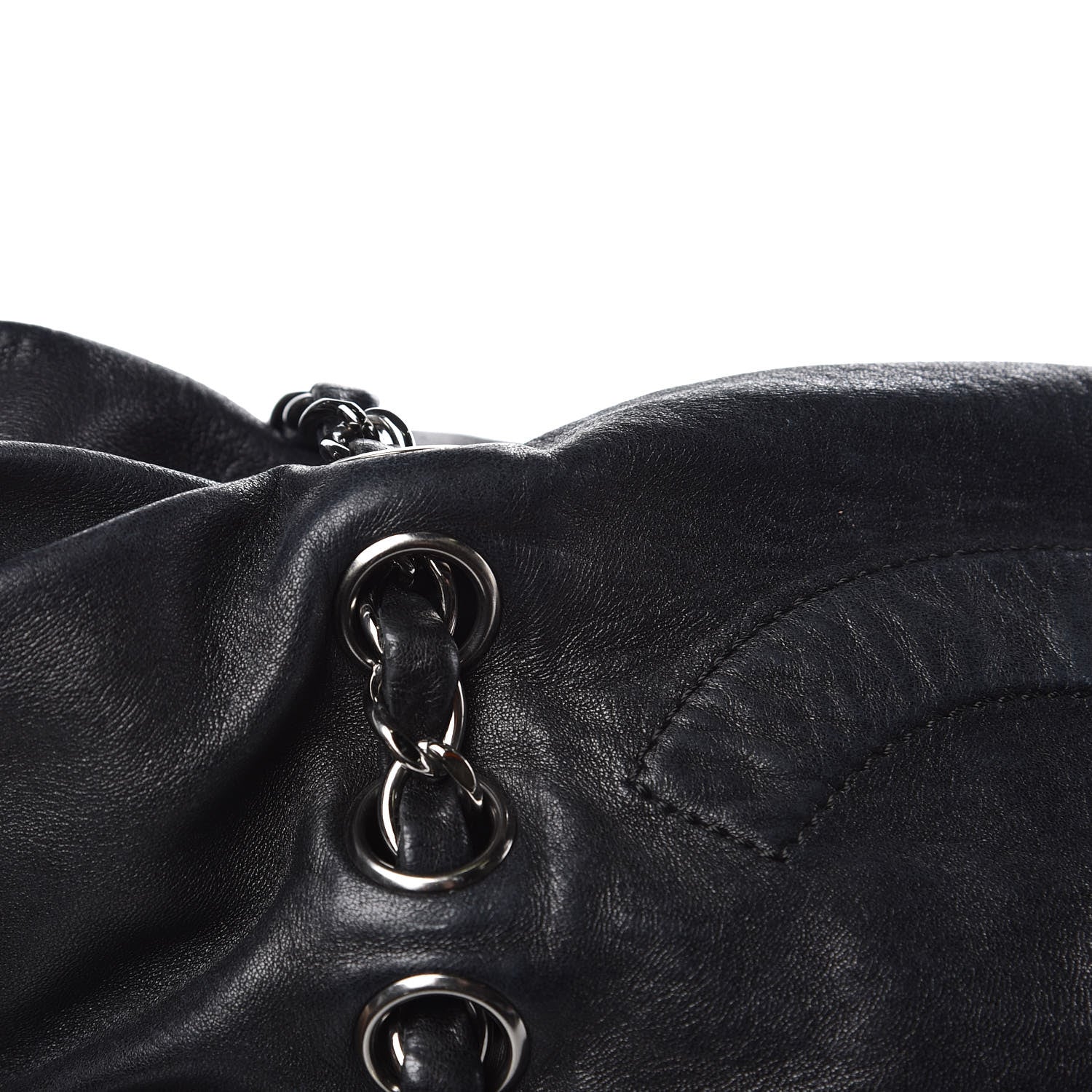 Chanel Lambskin Chain Shoulder Bag Black 16 of 26