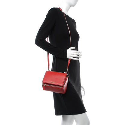 Givenchy Textured Calfskin Mini Pandora Box Crossbody Bag Red 2 of 18
