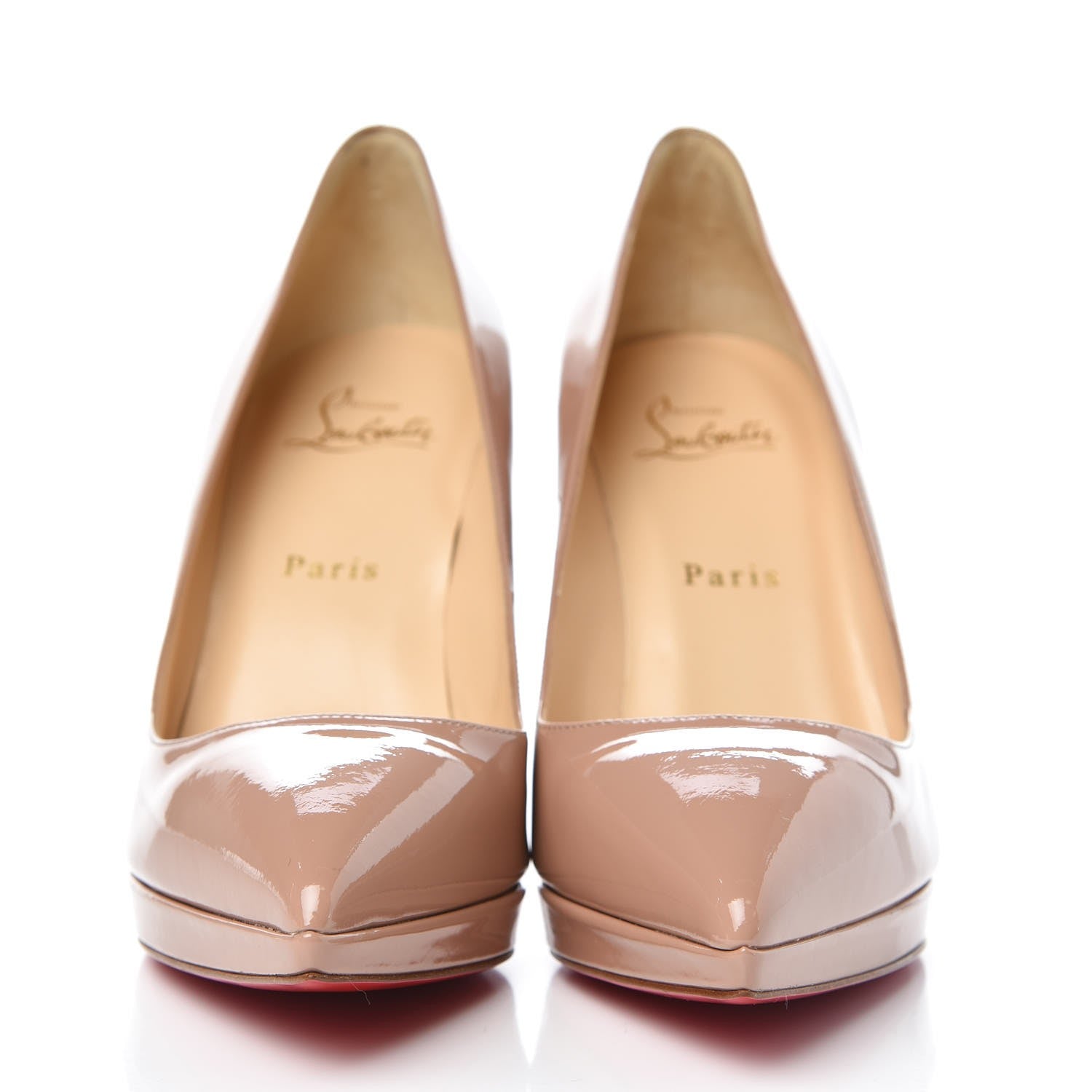 Christian Louboutin Patent Pigalle Plato 100 Pumps 39 Nude 2 of 8