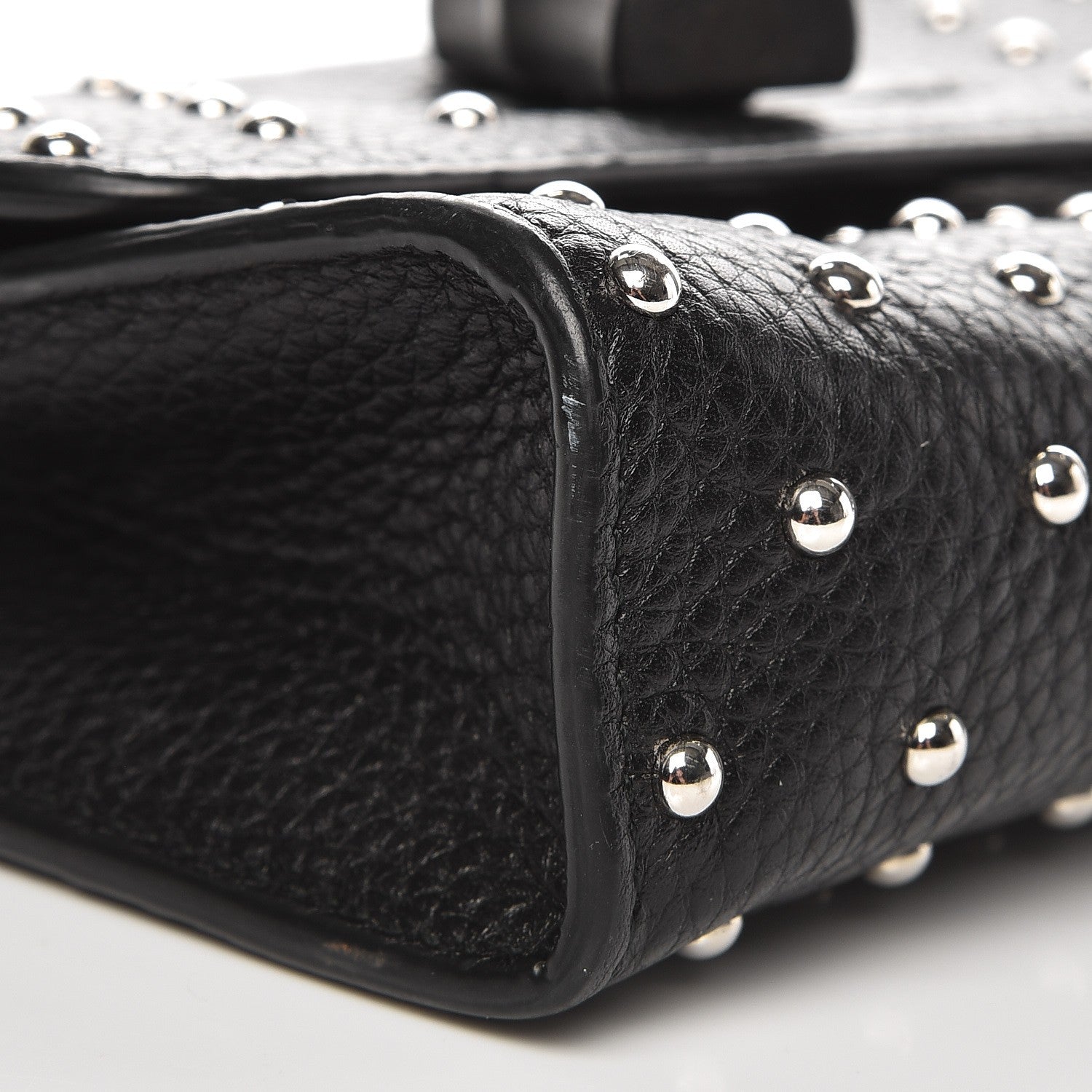 Gucci Calfskin Small Studded Miss Bamboo Shoulder Bag Black 9 of 9