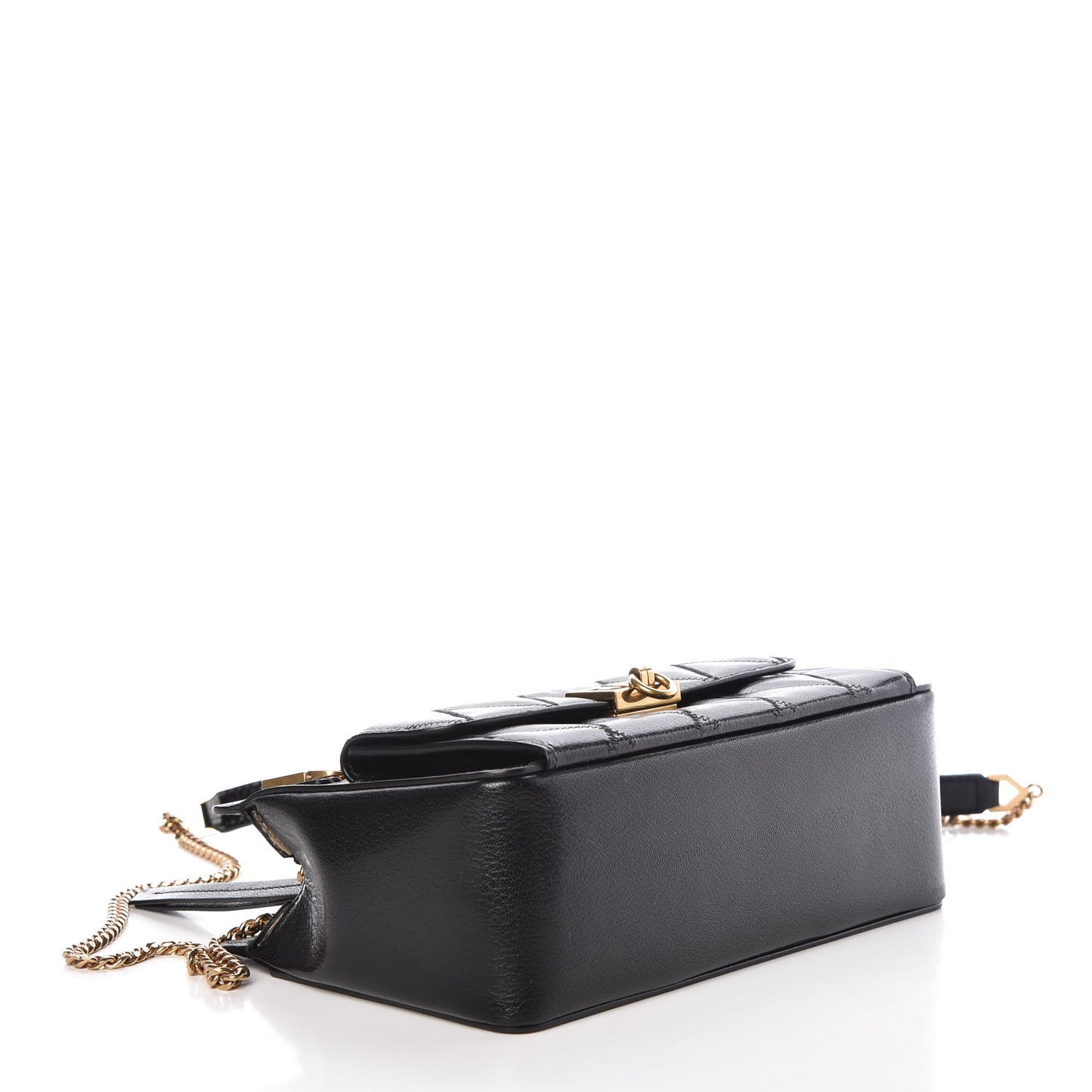 Goatskin Diamond Quilted Pocket Crossbody Black