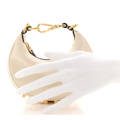 Fendi Vitello Grace Matte Nano Fendigraphy Hobo Charm White Ice 2 of 10