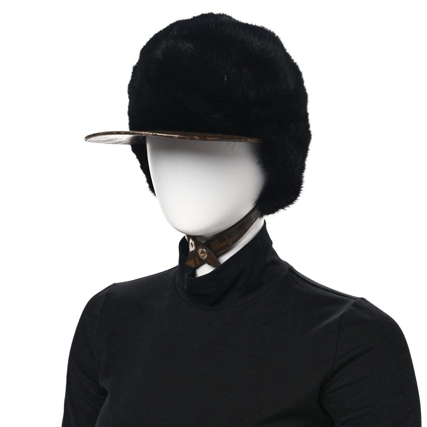 Mink Glazed Fabric FF Cap Hat M Black Tobacco