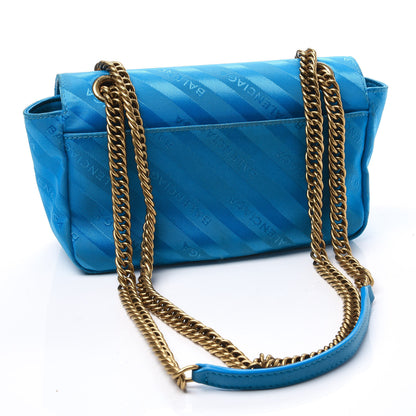 Balenciaga Nylon Jacquard Diagonal Logo S BB Round Shoulder Bag Bleu 2 of 9