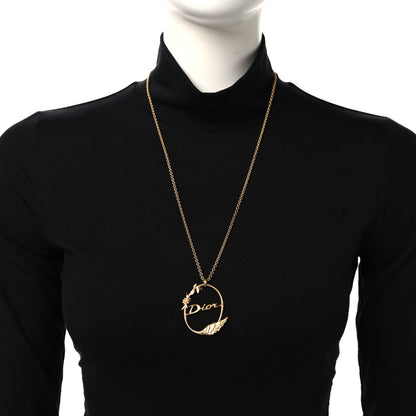 Christian Dior Metal Script Logo Necklace Gold 2 of 5