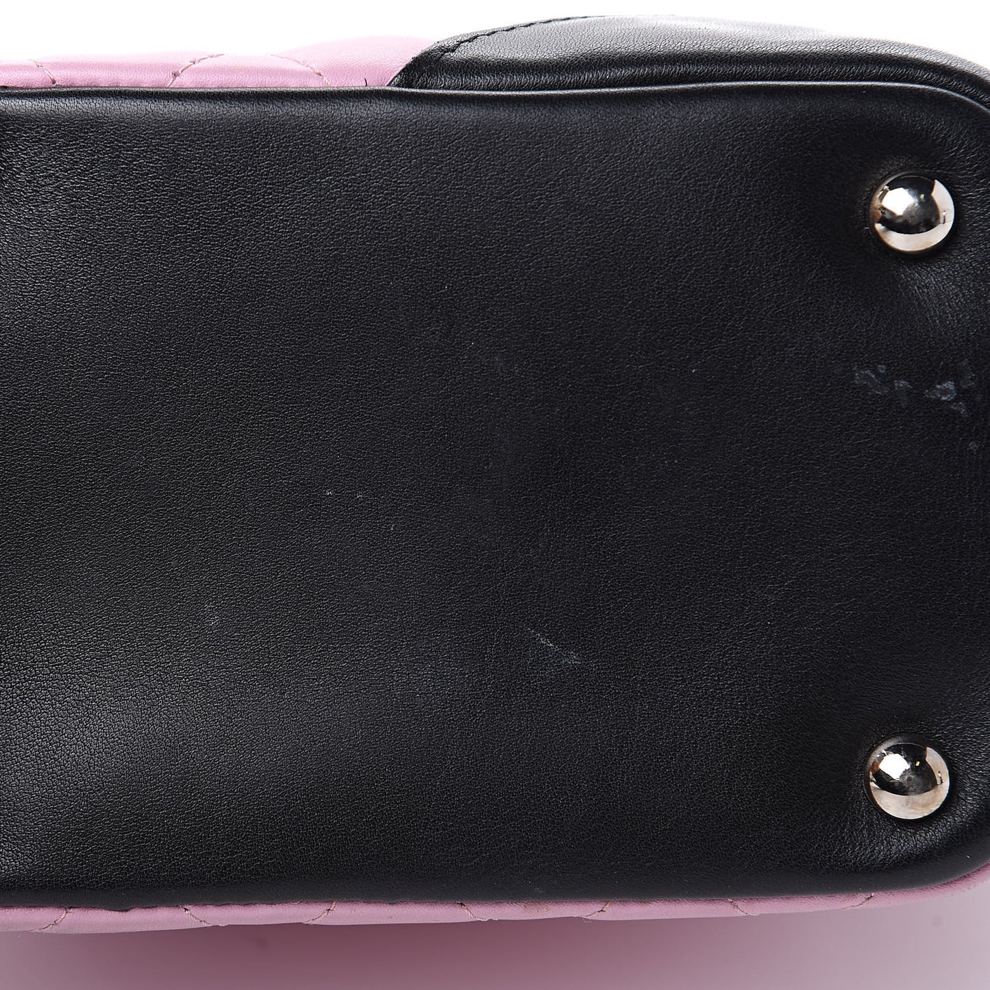 Calfskin Quilted Small Cambon Tote Pink Black