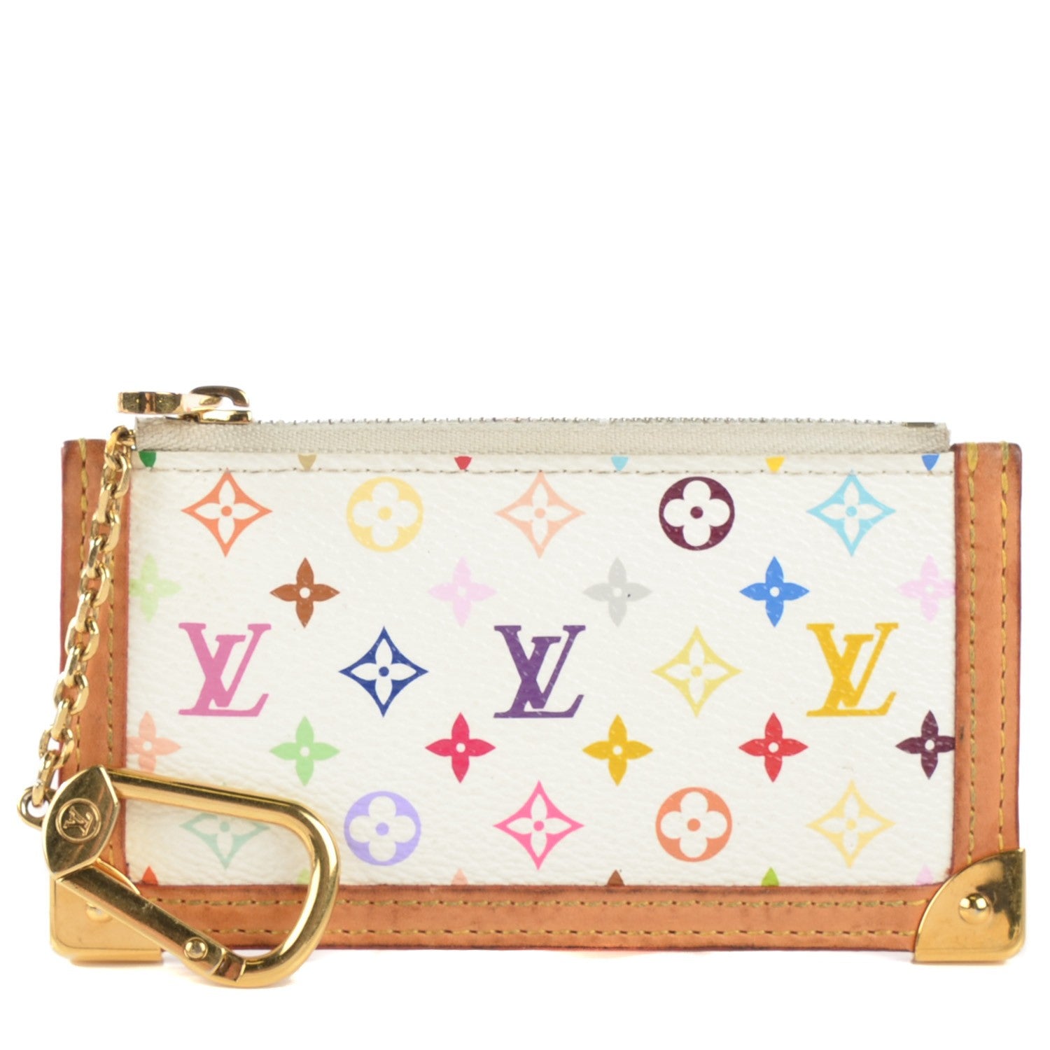 Louis Vuitton Monogram Multicolor Key Pouch White 1 of 8