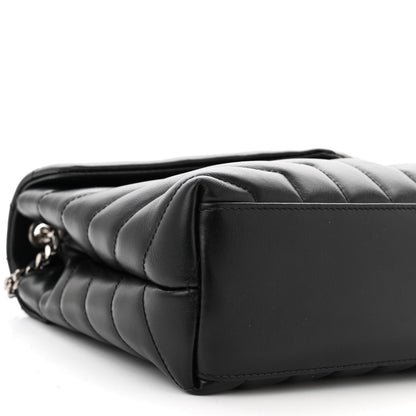 Saint Laurent Calfskin Y Quilted Monogram Small Loulou Chain Satchel Black 9 of 10