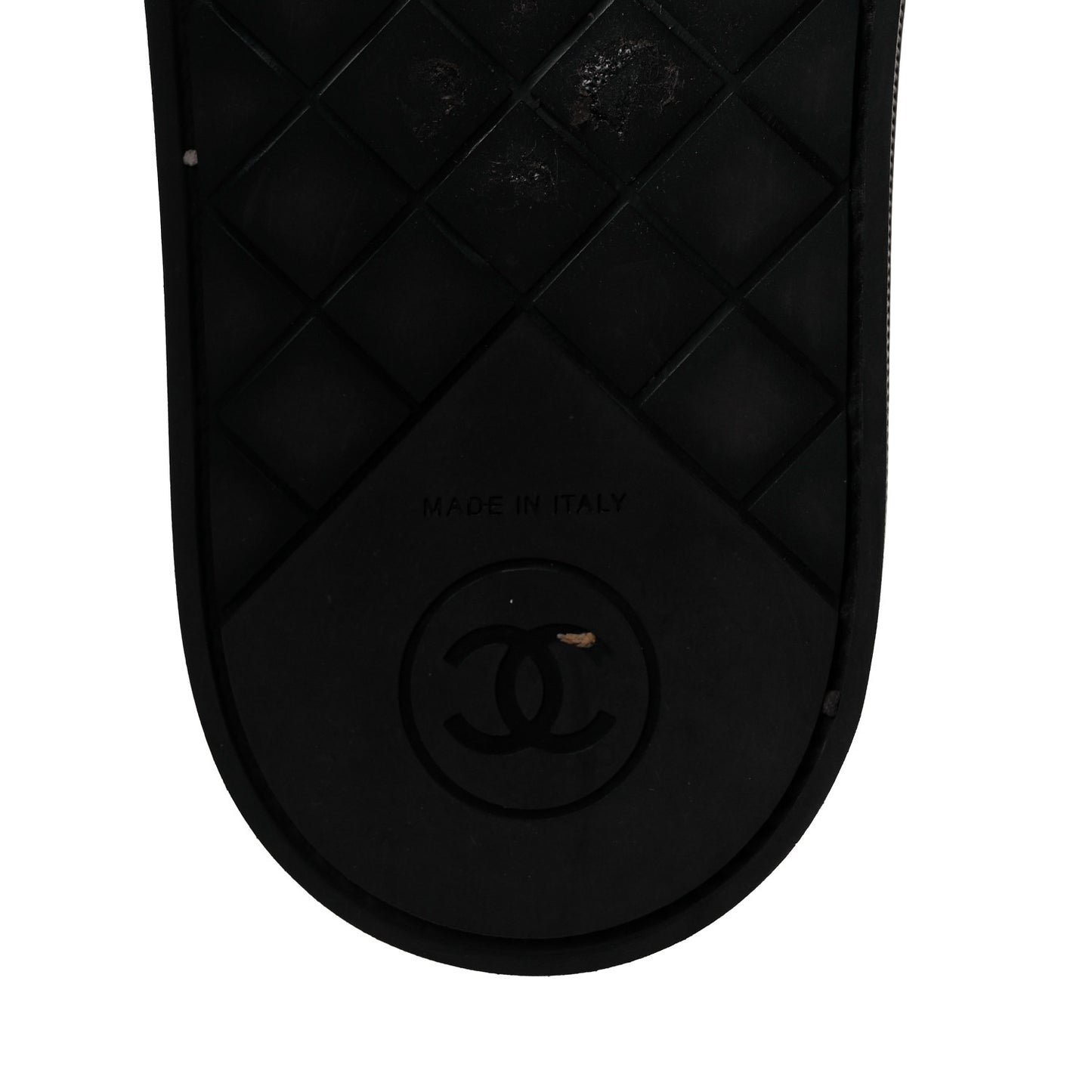 Grosgrain Pearl Flat Sandals 37 Black