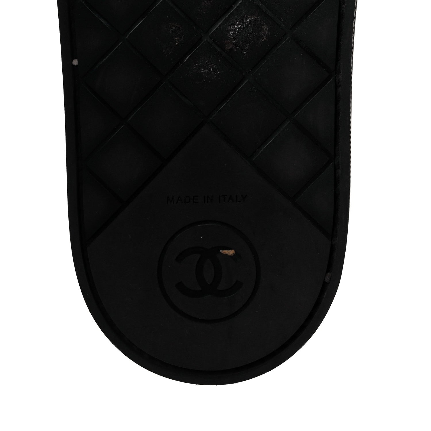 Chanel Grosgrain Pearl Flat Sandals 37 Black 7 of 9