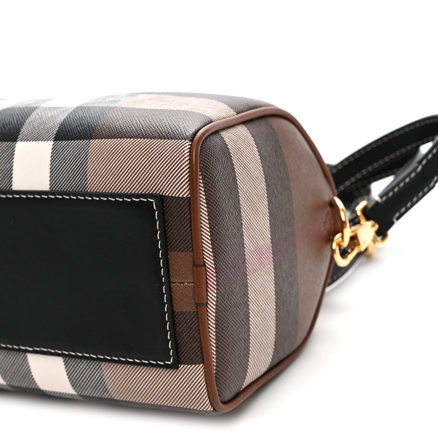 Burberry E-canvas Check Mini Bowling Bag Dark Birch Brown 9 of 9