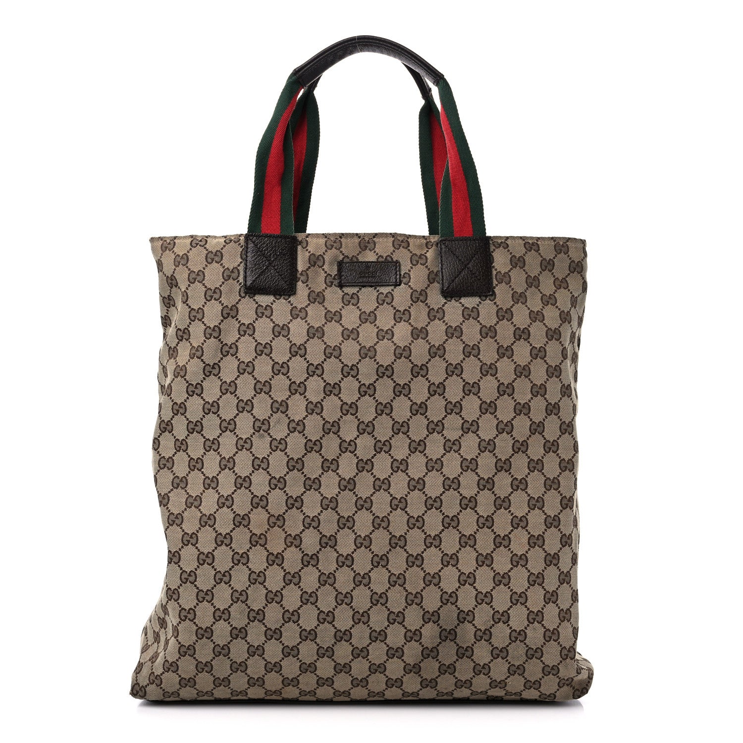 Gucci GG Monogram Large Web Handle Vertical Tote Dark Brown 1 of 17