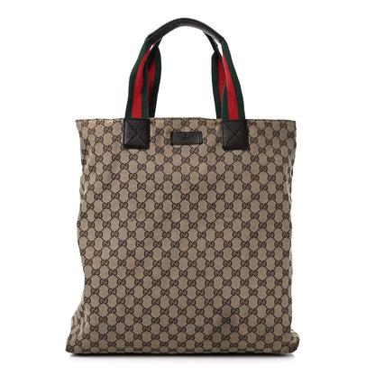 Gucci GG Monogram Large Web Handle Vertical Tote Dark Brown 1 of 17