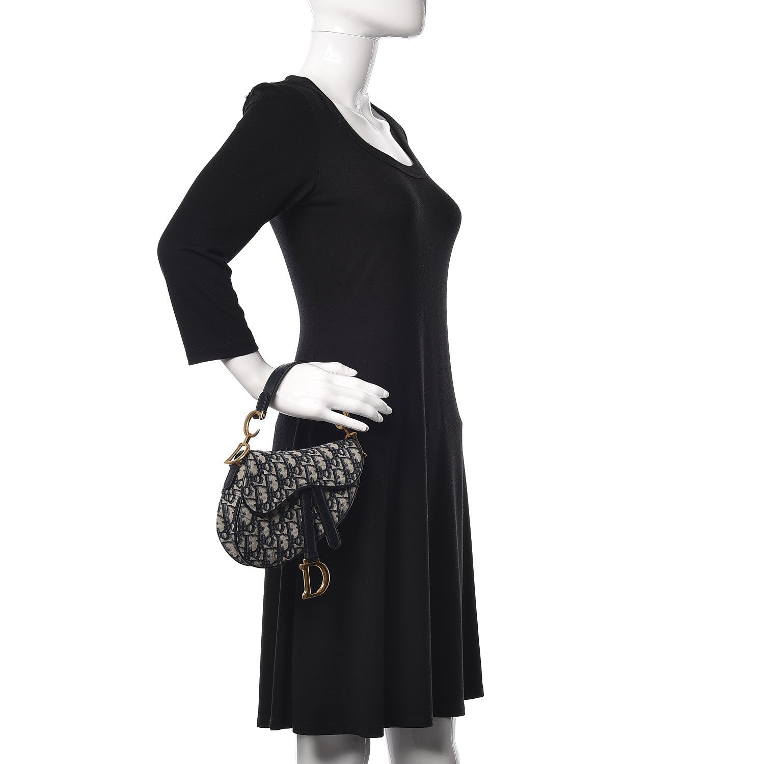 Christian Dior Oblique Mini Saddle Bag Blue 2 of 11