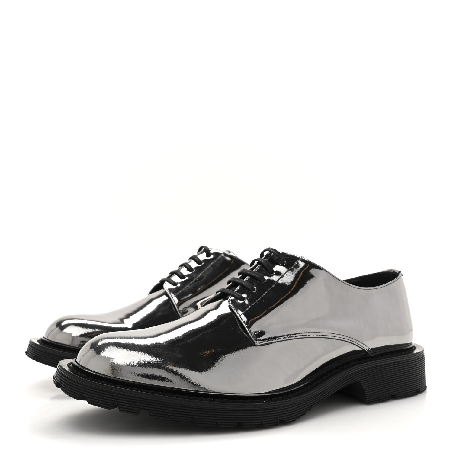 Saint Laurent Soft Laminato Mens Army 20 Derby Shoes 41 Metal Shotgun 4 of 10