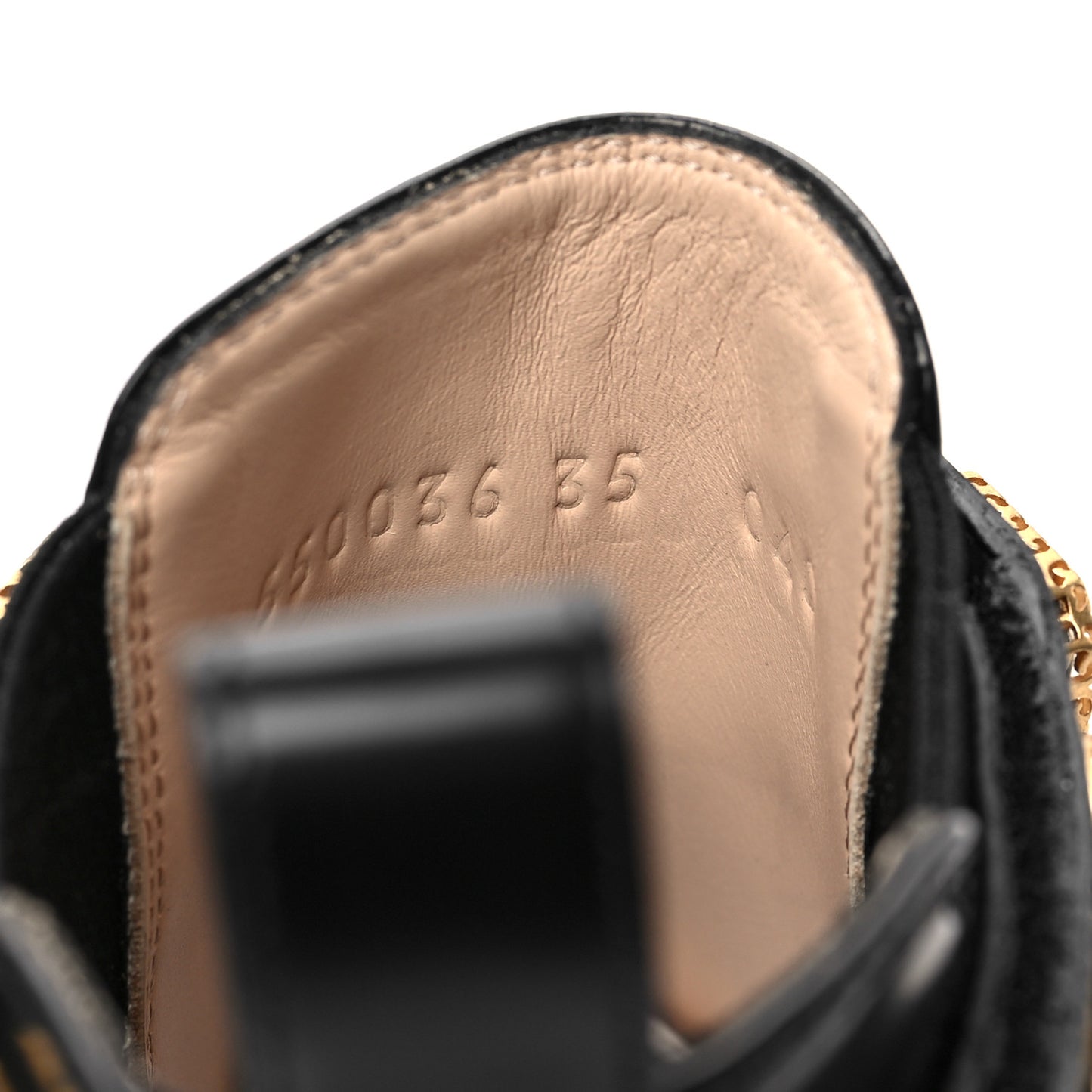 Calfskin Crystal GG Trip Chelsea Ankle Boots 35 Black