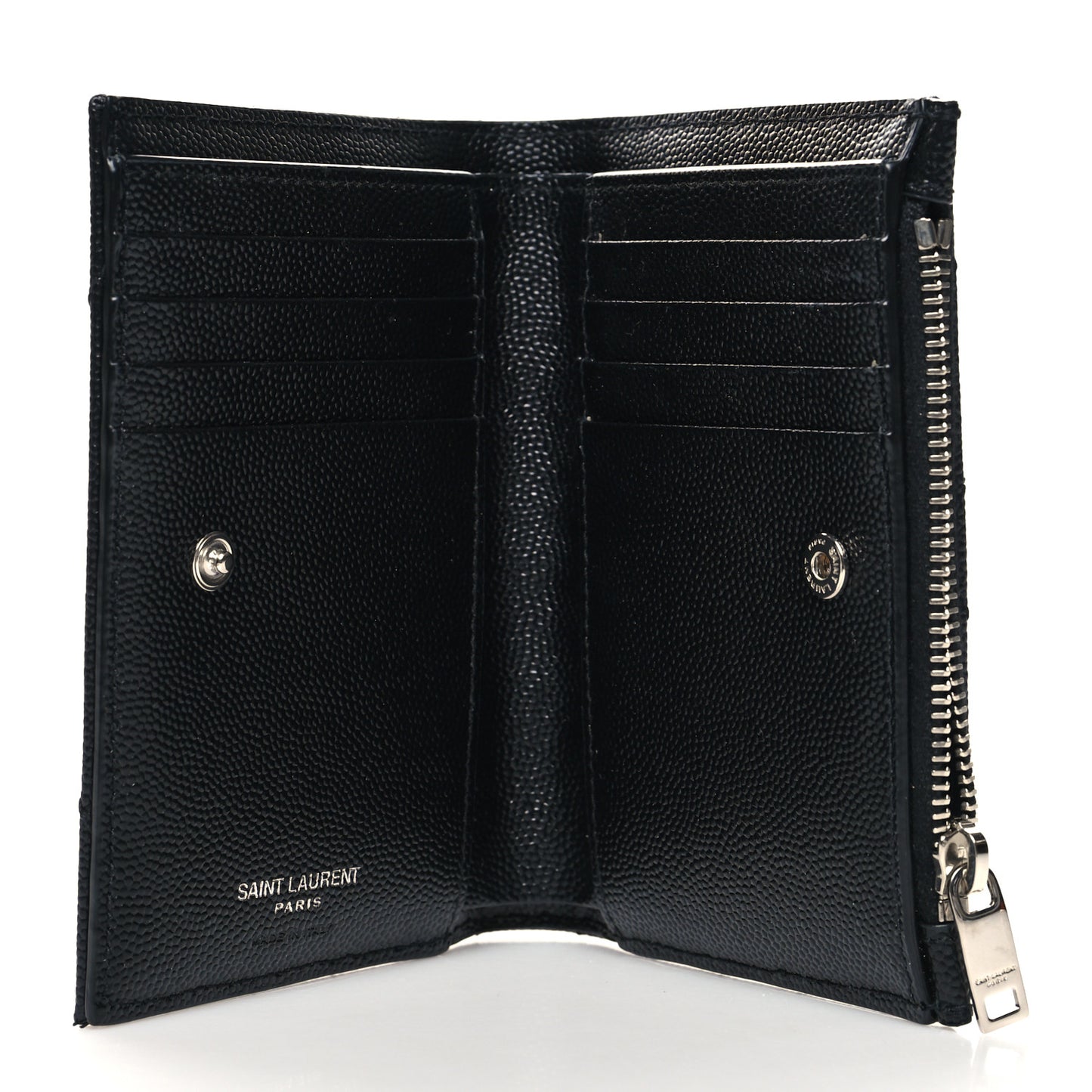Grain De Poudre Matelasse Chevron Monogram Zipped Two-Part Wallet Black