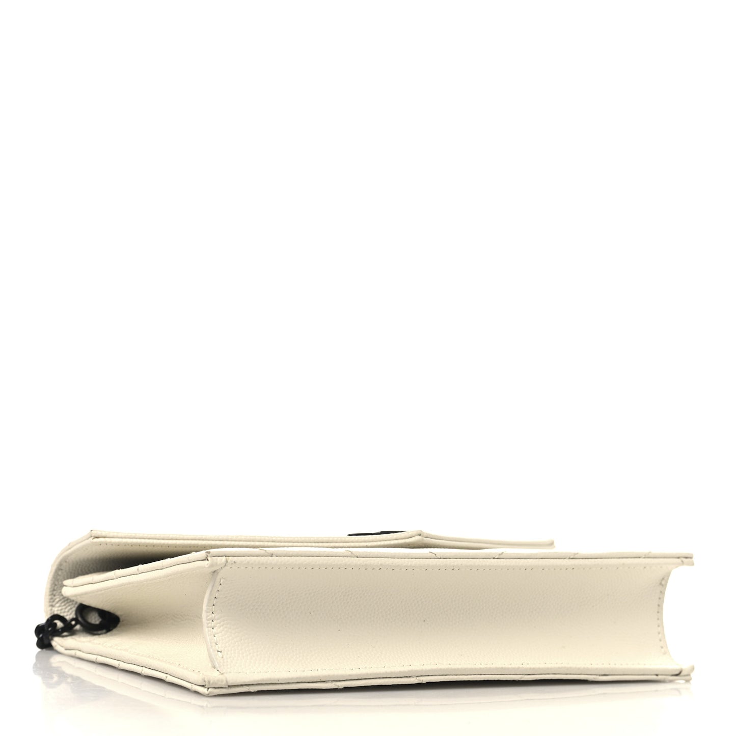 Grain De Poudre Matelasse Chevron Monogram Envelope Chain Wallet Dove White