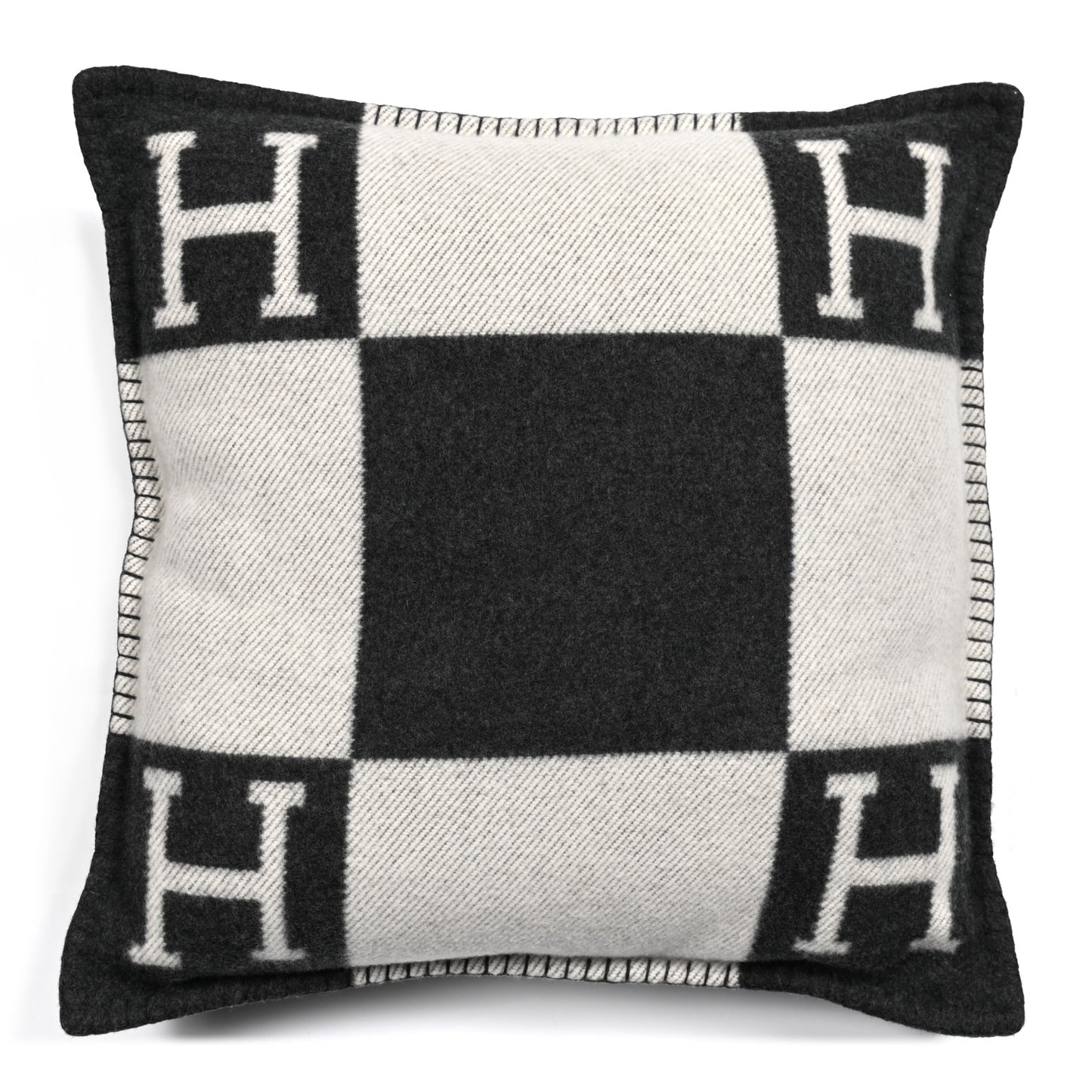 Wool Cashmere Avalon Pillow PM Ecru Gris Fonce