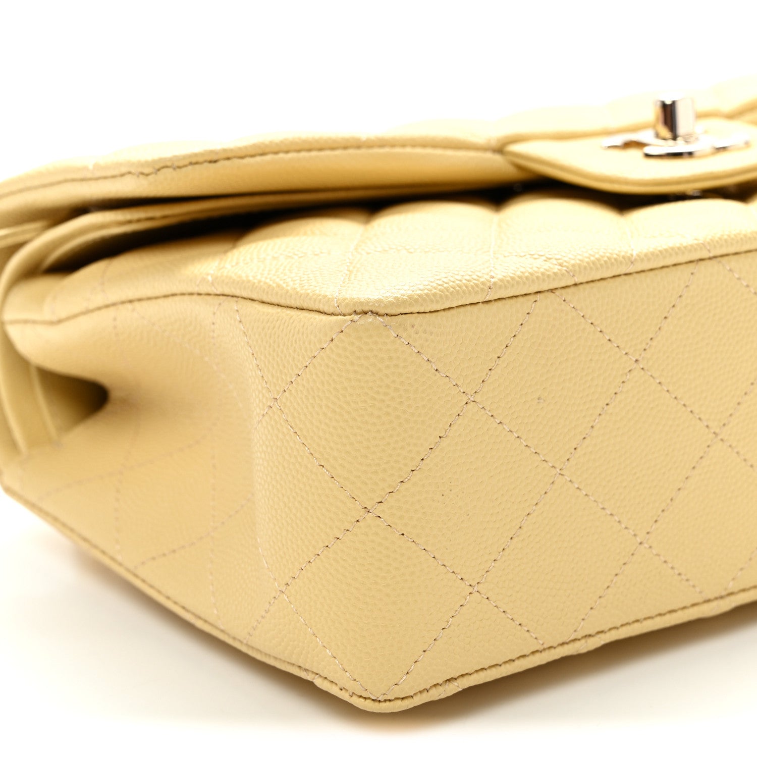 Chanel Caviar Quilted Small Double Flap Light Yellow 8 of 10