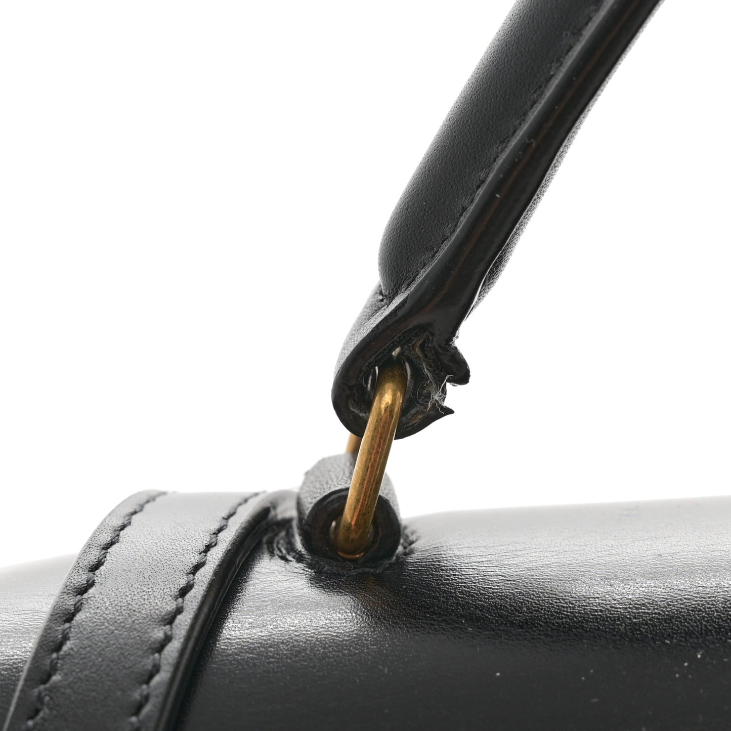 Smooth Calfskin Medium Classic Monogram Cassandra Top Handle Black Rouge Legion