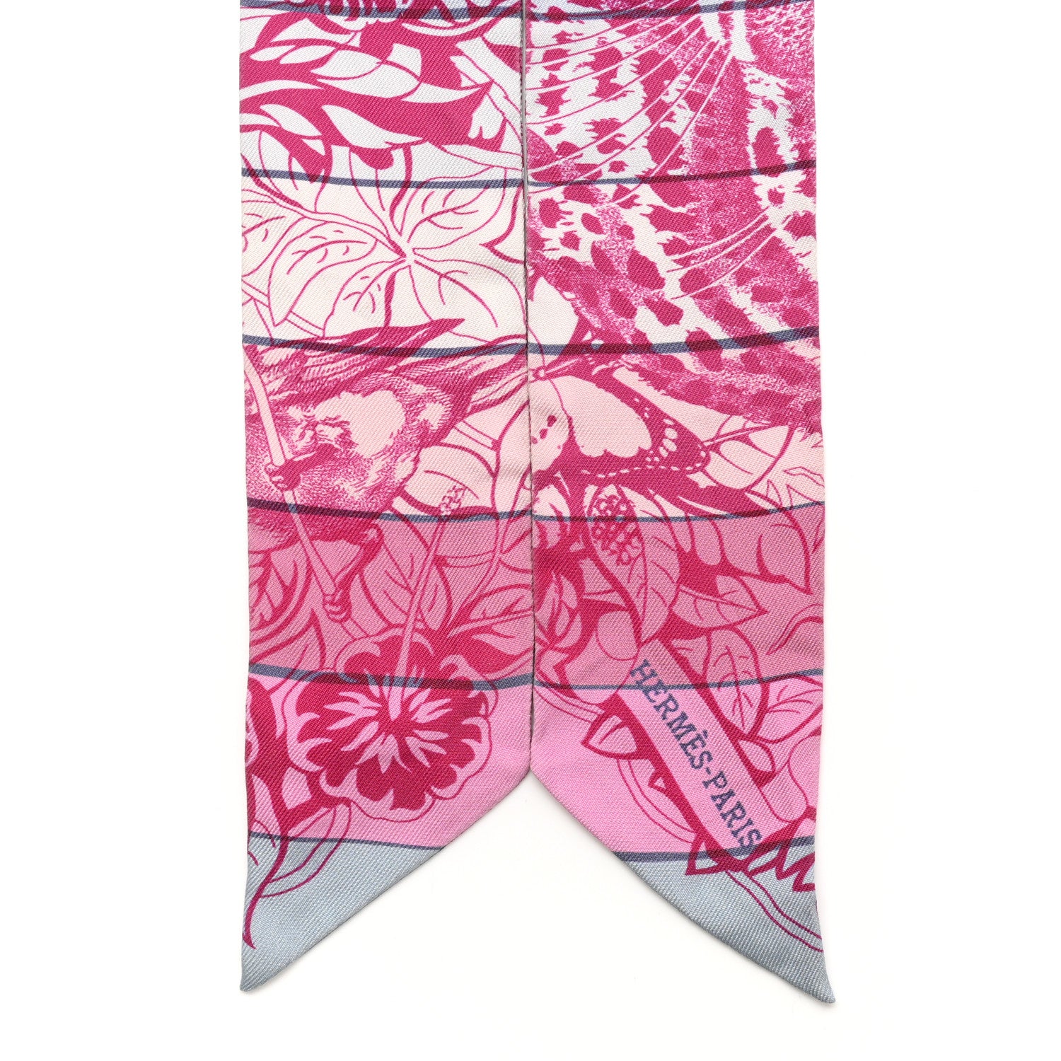 Hermes Silk Jungle Love Rainbow Twilly Fuchsia Bleu Ciel 2 of 5