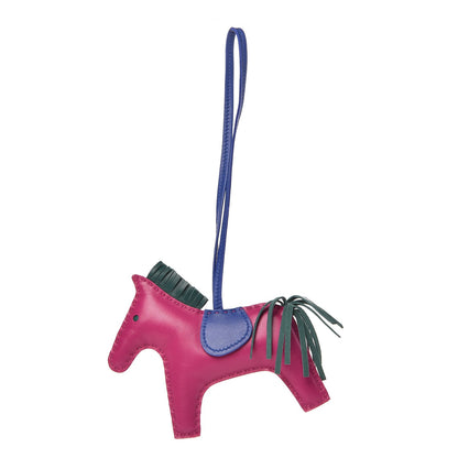 Hermes Milo Lambskin Grigri Rodeo Horse Bag Charm PM Rose Pourpre Bleu Electrique Malachite 1 of 4