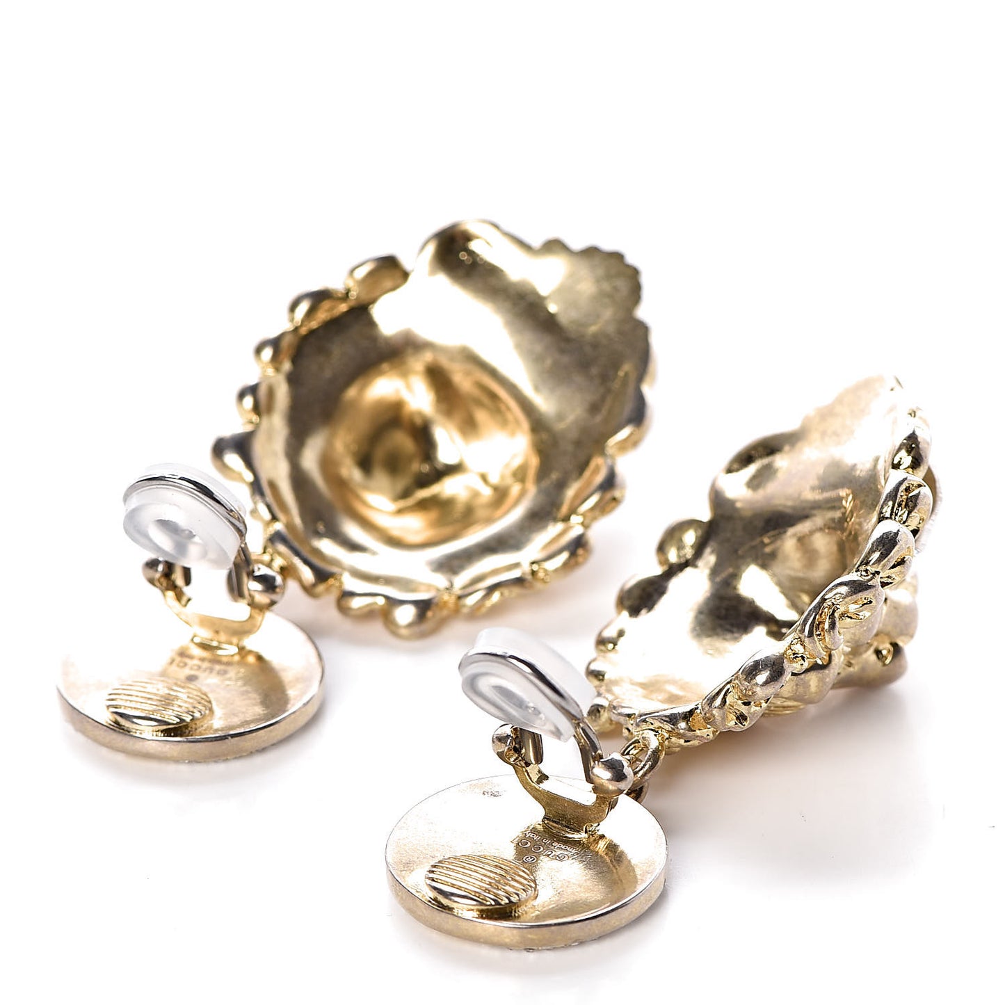 Interlocking GG Lionhead Clip On Earrings Gold