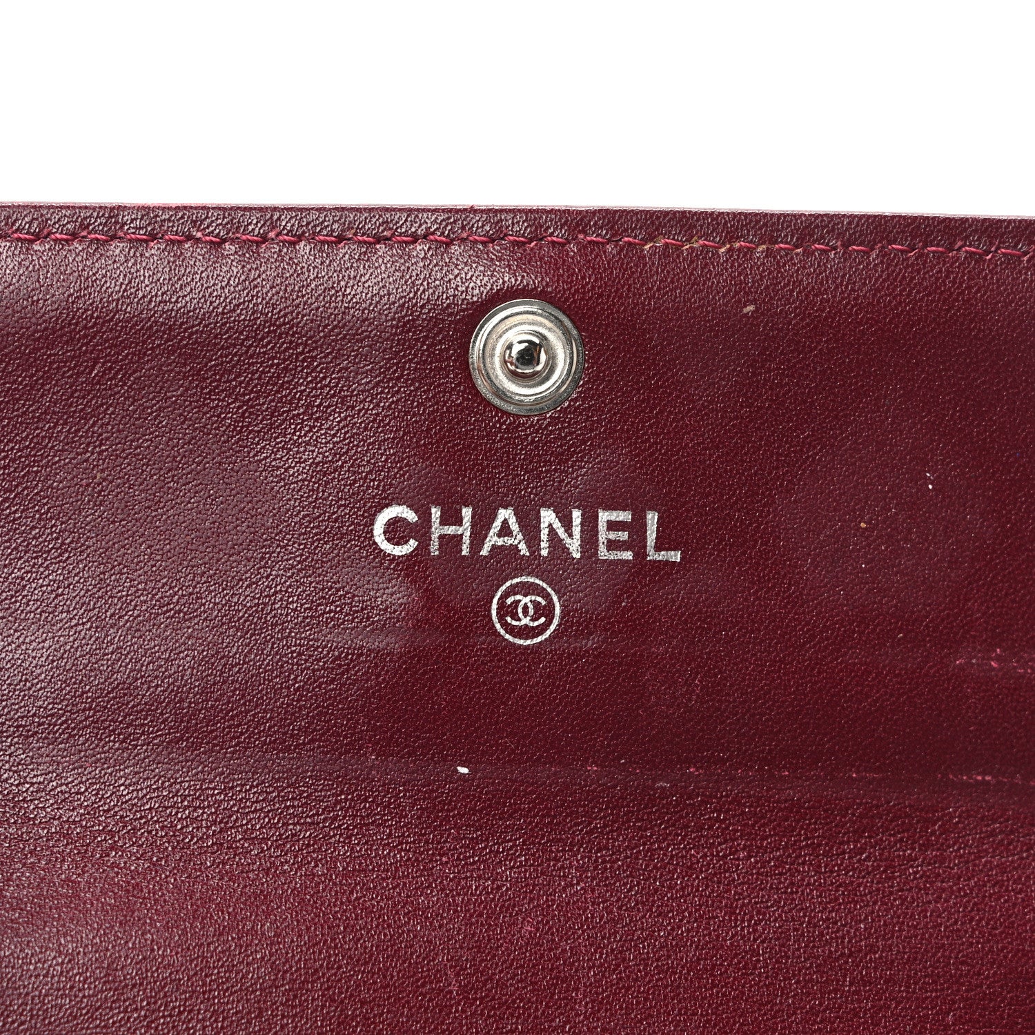 Chanel Patent Brilliant Flap Card Holder Burgundy 6 of 10